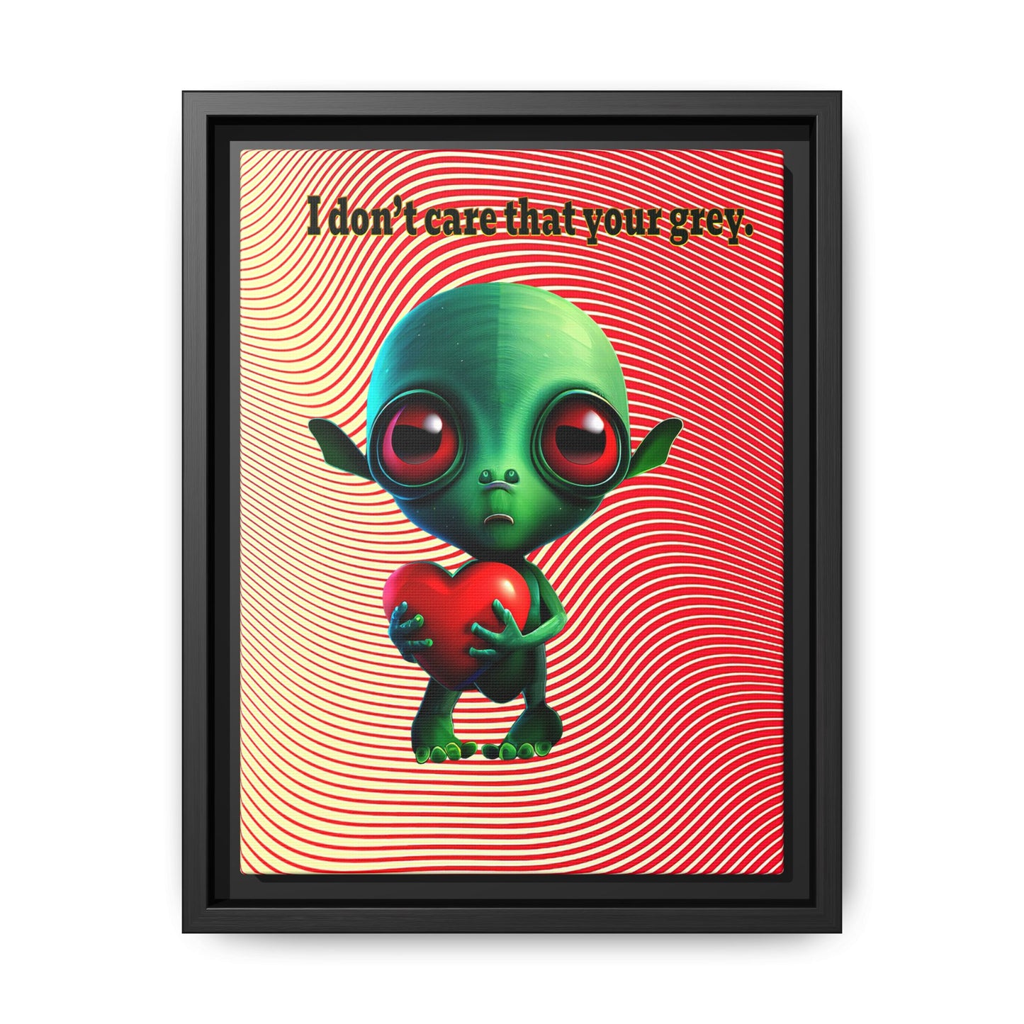 I don't care that your grey - framed canvas art (yellow-orange wave)