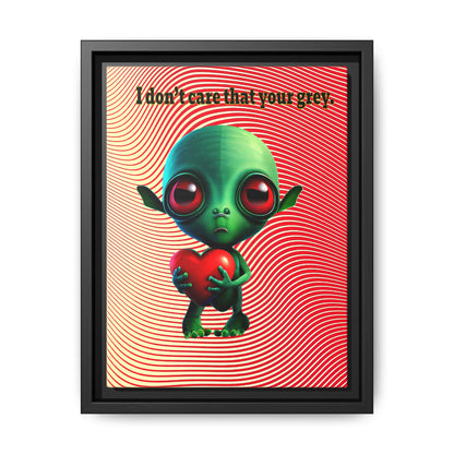 I don't care that your grey - framed canvas art (yellow-orange wave)