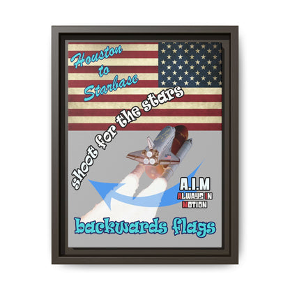 shoot for the stars - framed canvas art (light grey)