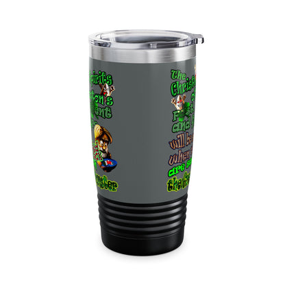 christmas spirits of boston - Ringneck Tumbler, 20oz (dark grey)