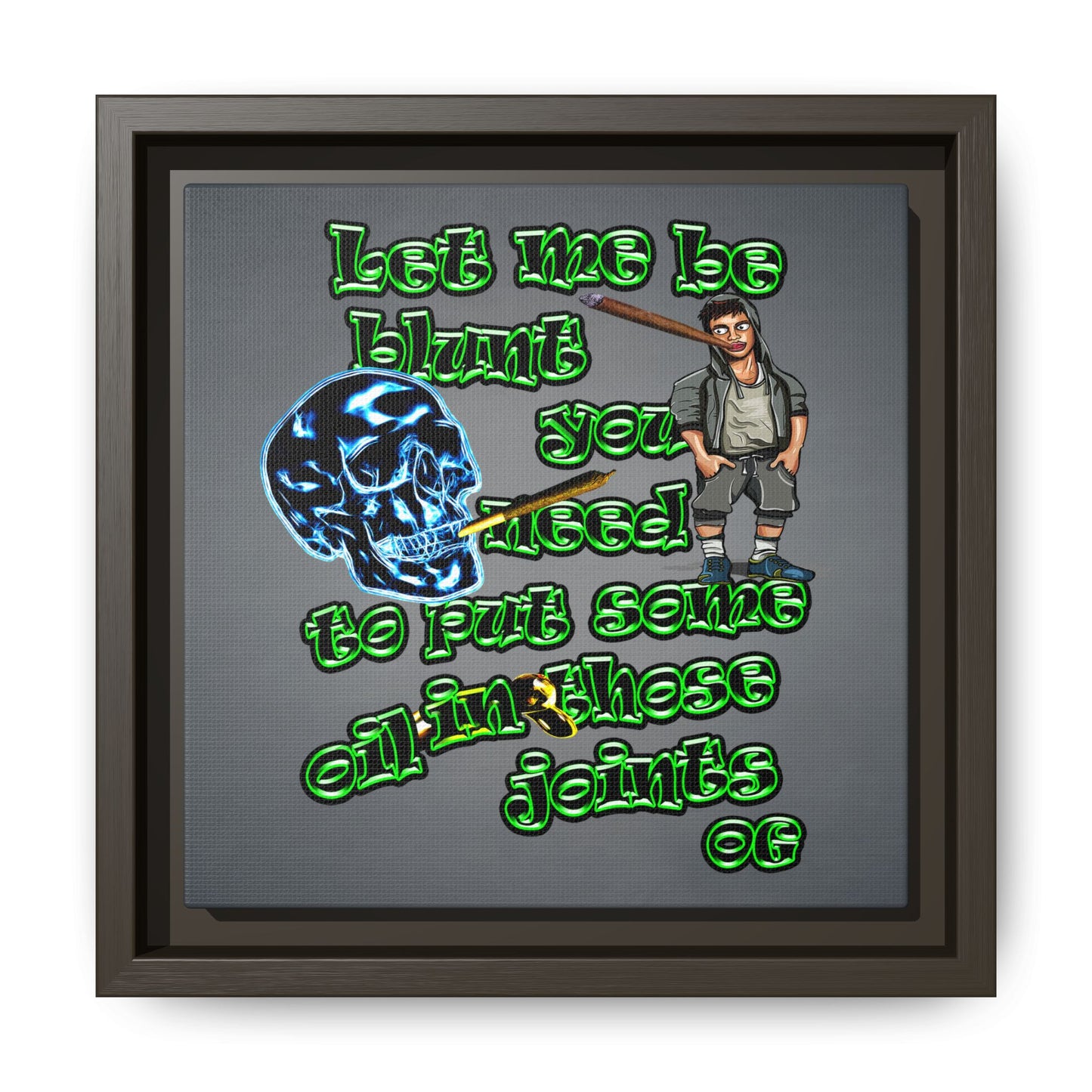 og - framed canvas art (grey-light grey)