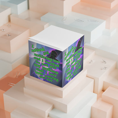 noticed you noticing - note cube (grey-pink wave)