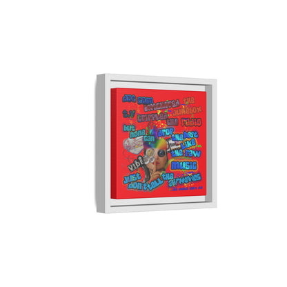 drop the beat - framed canvas art (red)
