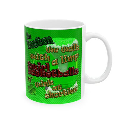 celtics logo - White Mug (logo green)