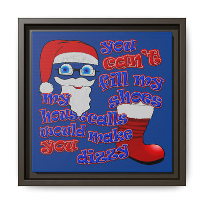 santa's shoes - framed canvas art (dark blue)