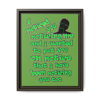 noticed you noticing - framed canvas art (green)