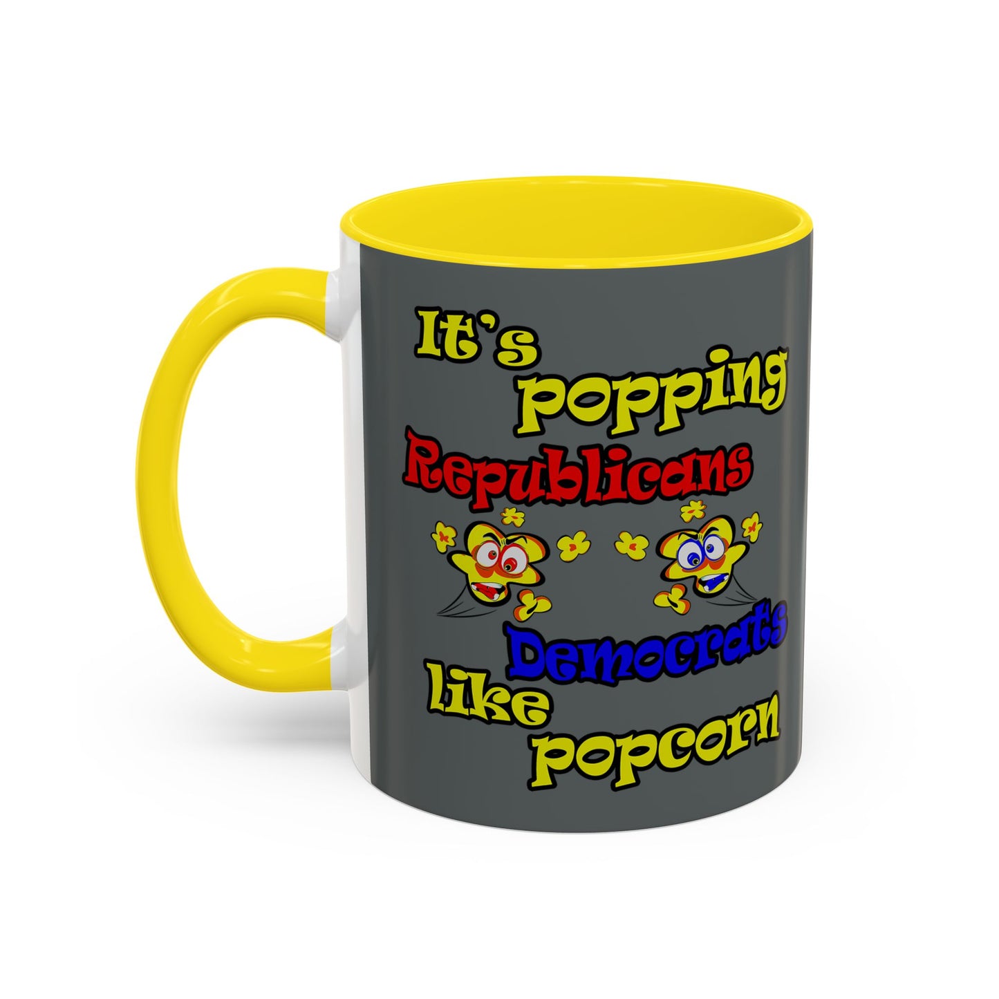 popping like popcorn - Accent Mug (dark grey)