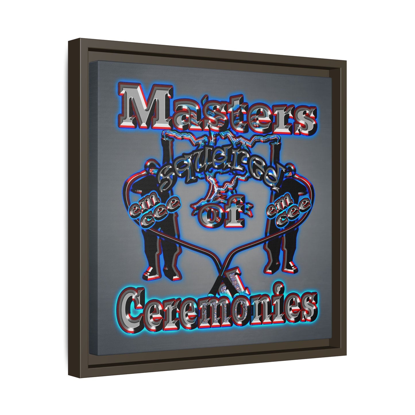 em cee squared - framed canvas art (grey-light grey)