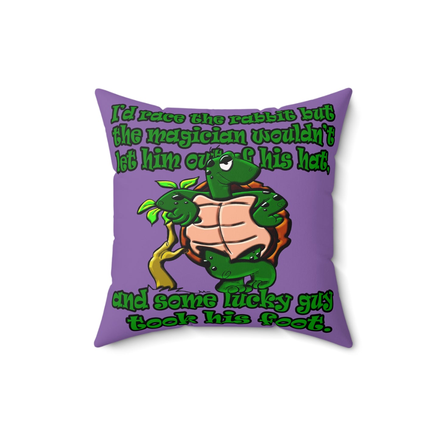turtle race - Faux Suede Square Pillow - (light purple)