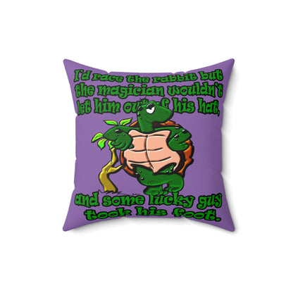 turtle race - Faux Suede Square Pillow - (light purple)