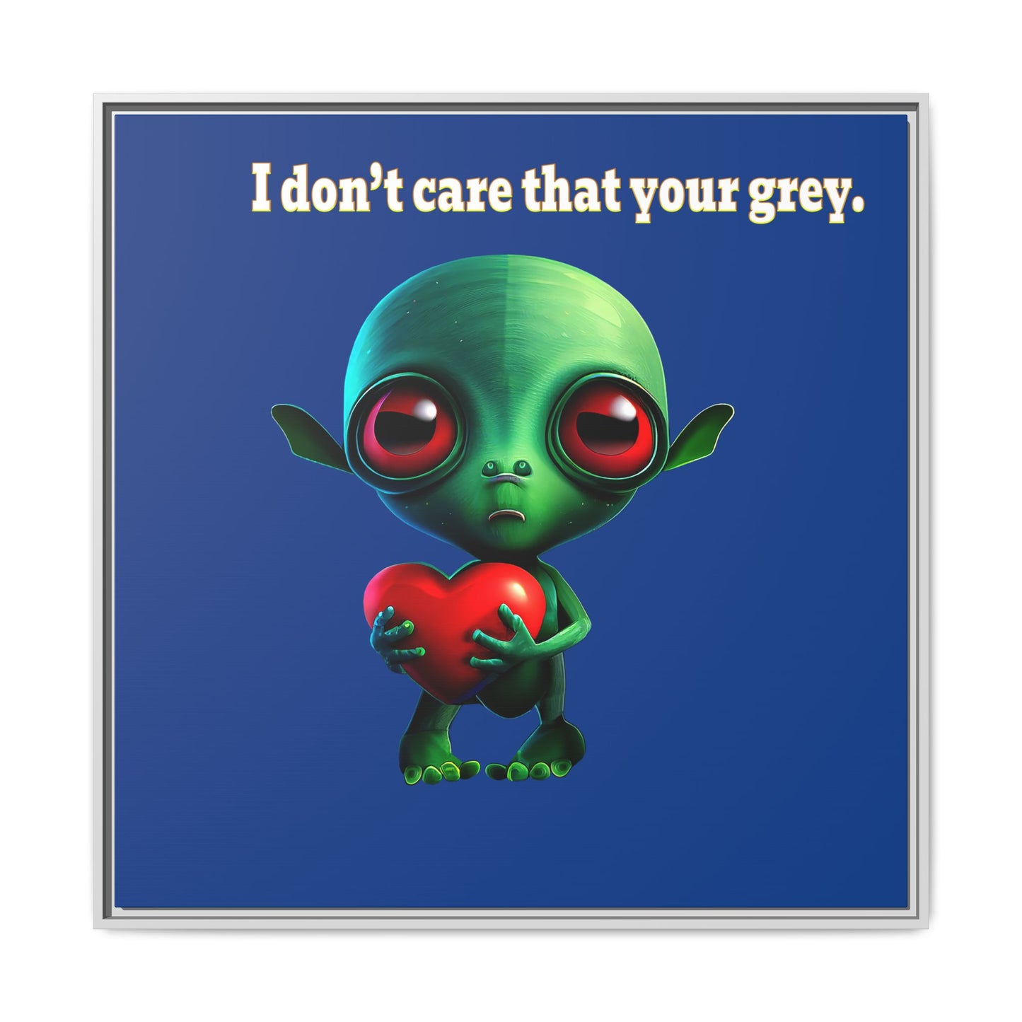 I don't care that your grey - framed canvas art (dark blue)