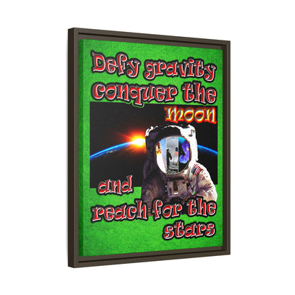 defy conquer reach - framed canvas art (green turf)
