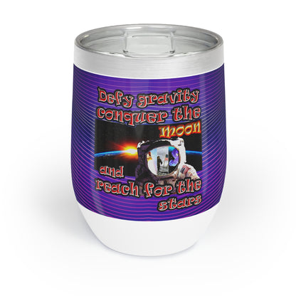 defy conquer reach - Chill Wine Tumbler (purple wave)