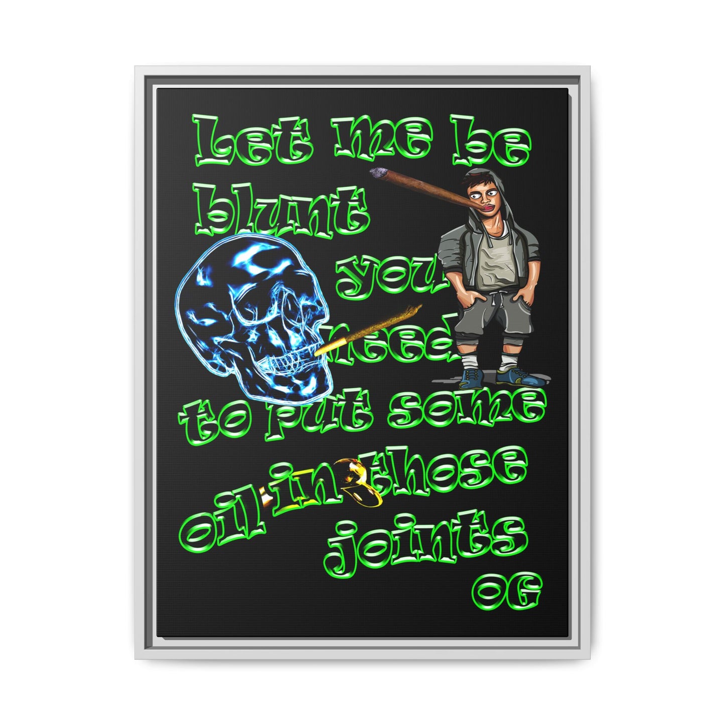 og - framed canvas art (black)