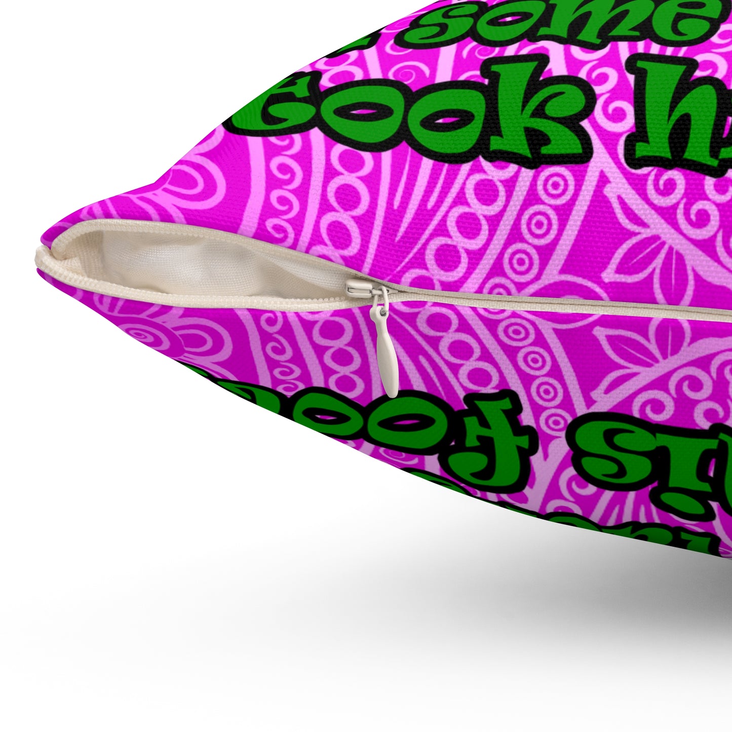 turtle race - Spun Polyester Square Pillow - (pink swirl)