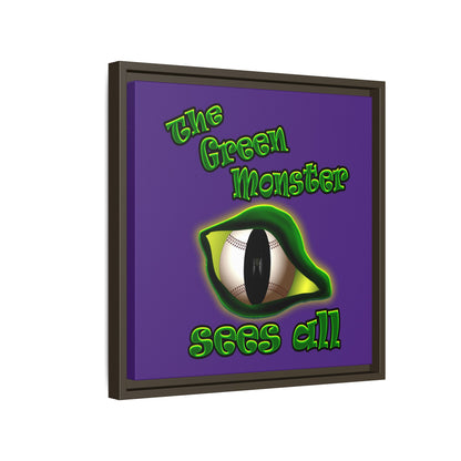 green monster - framed canvas art (purple)