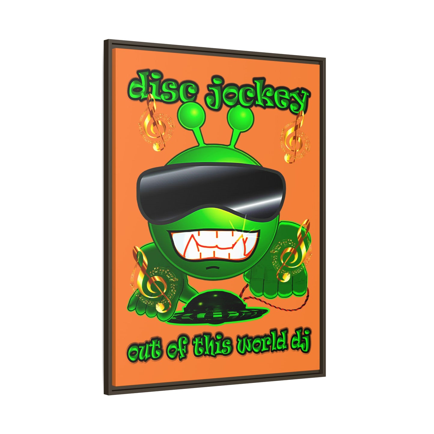 disc jockey - framed canvas art (crusta)