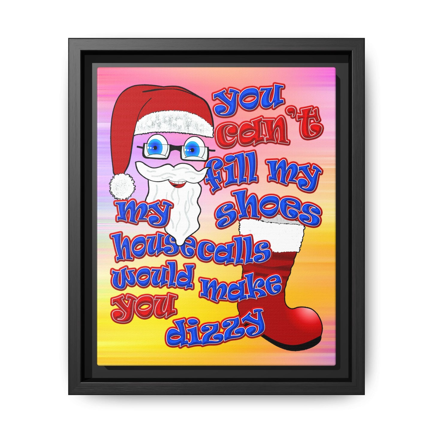 santa's shoes - framed canvas art (color blur)