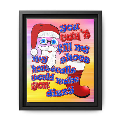 santa's shoes - framed canvas art (color blur)