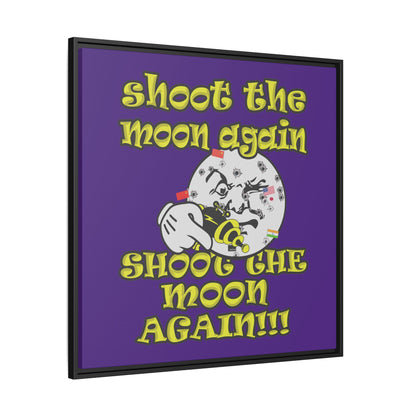 shoot the moon again - framed canvas art (purple)