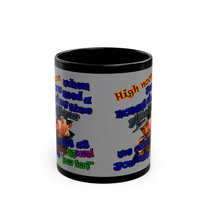 high noon - Black Mug (grey)