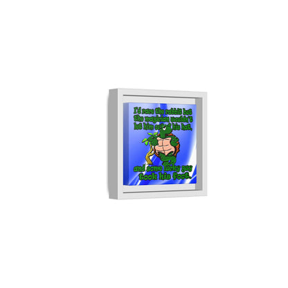 turtle race - framed canvas art (blue-white wave)