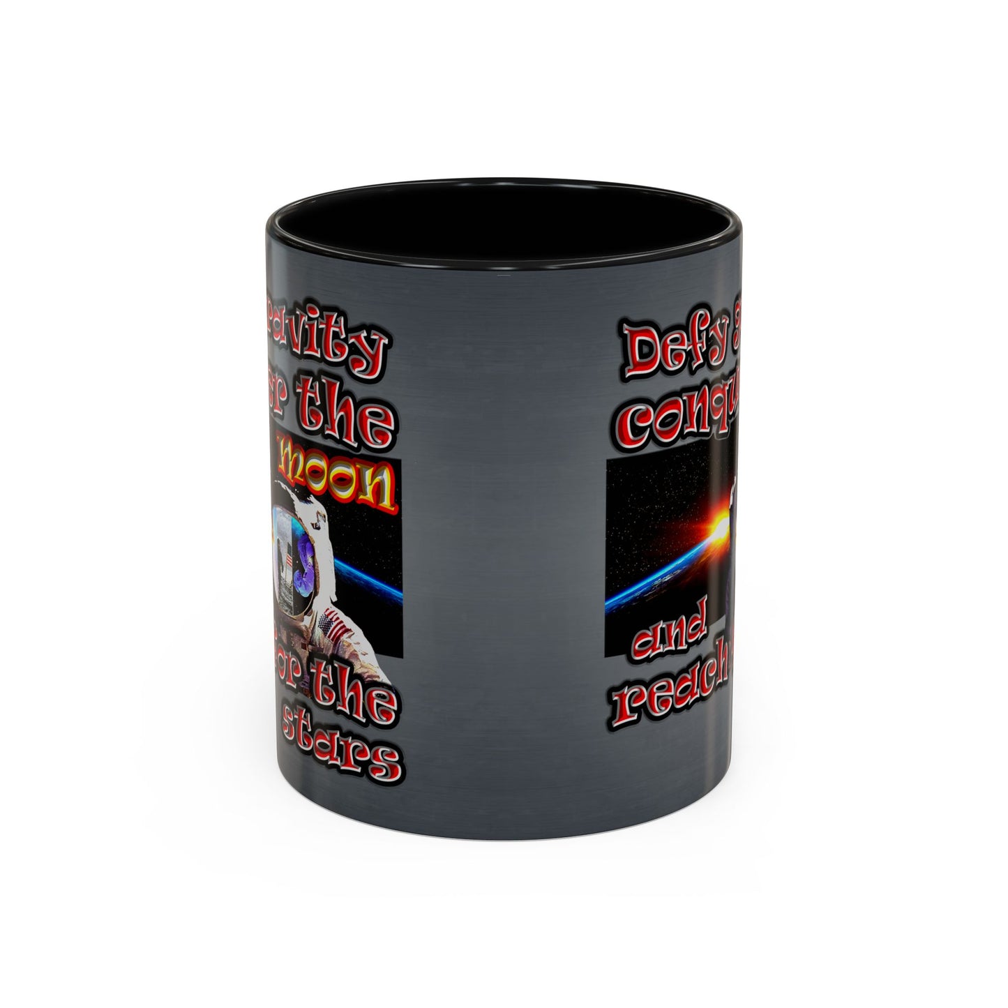 defy conquer reach - Accent Mug (grey-light grey)