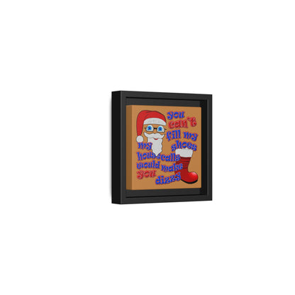 santa's shoes - framed canvas art (light brown)