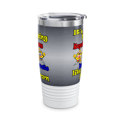 popping like popcorn - Ringneck Tumbler, 20oz (brushed nickel)