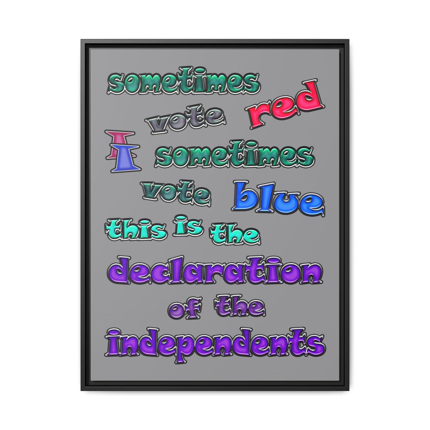 declaration of the independents - framed canvas art (grey)