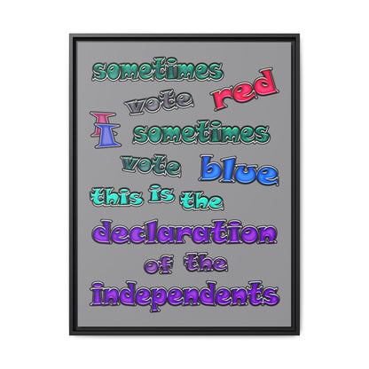 declaration of the independents - framed canvas art (grey)