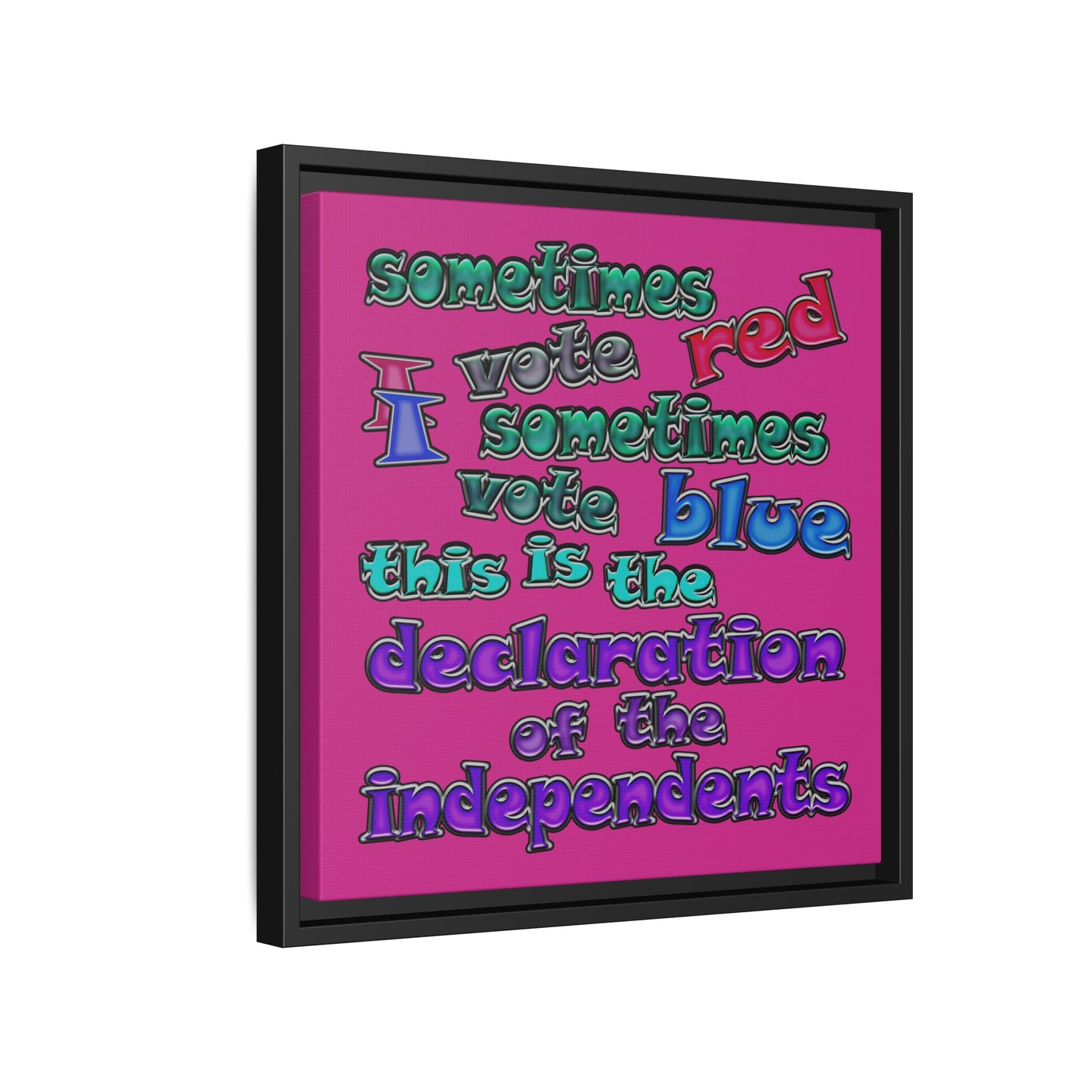 declaration of the independents - framed canvas art (pink)