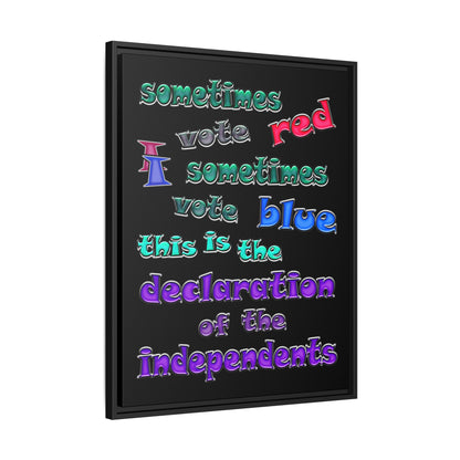 declaration of the independents - framed canvas art (black)