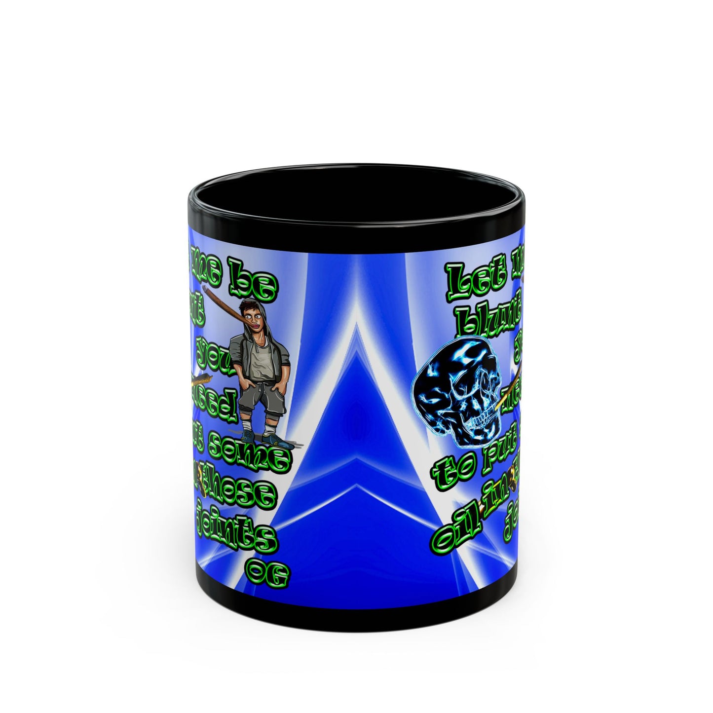 og - Black Mug (blue-white wave)