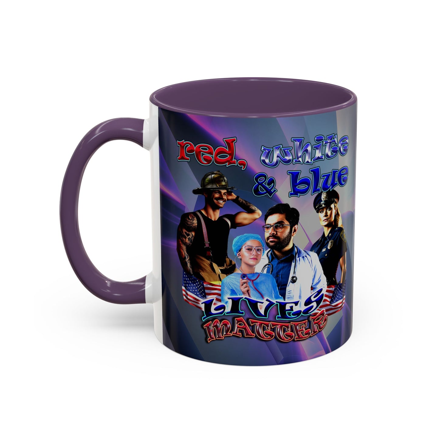 rw&b lives matter - Accent Mug (grey-pink wave)