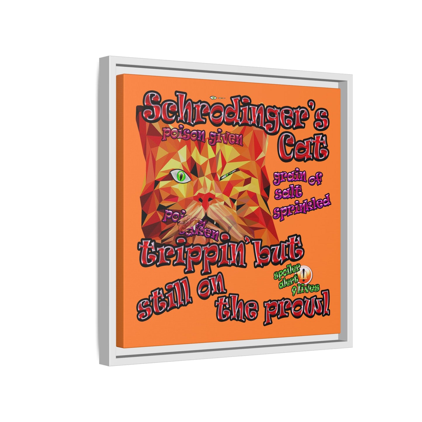 schrodinger's cat - framed canvas art (crusta)