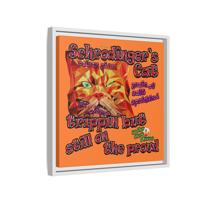 schrodinger's cat - framed canvas art (crusta)