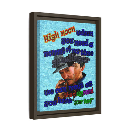 high noon - framed canvas art (faded blue)