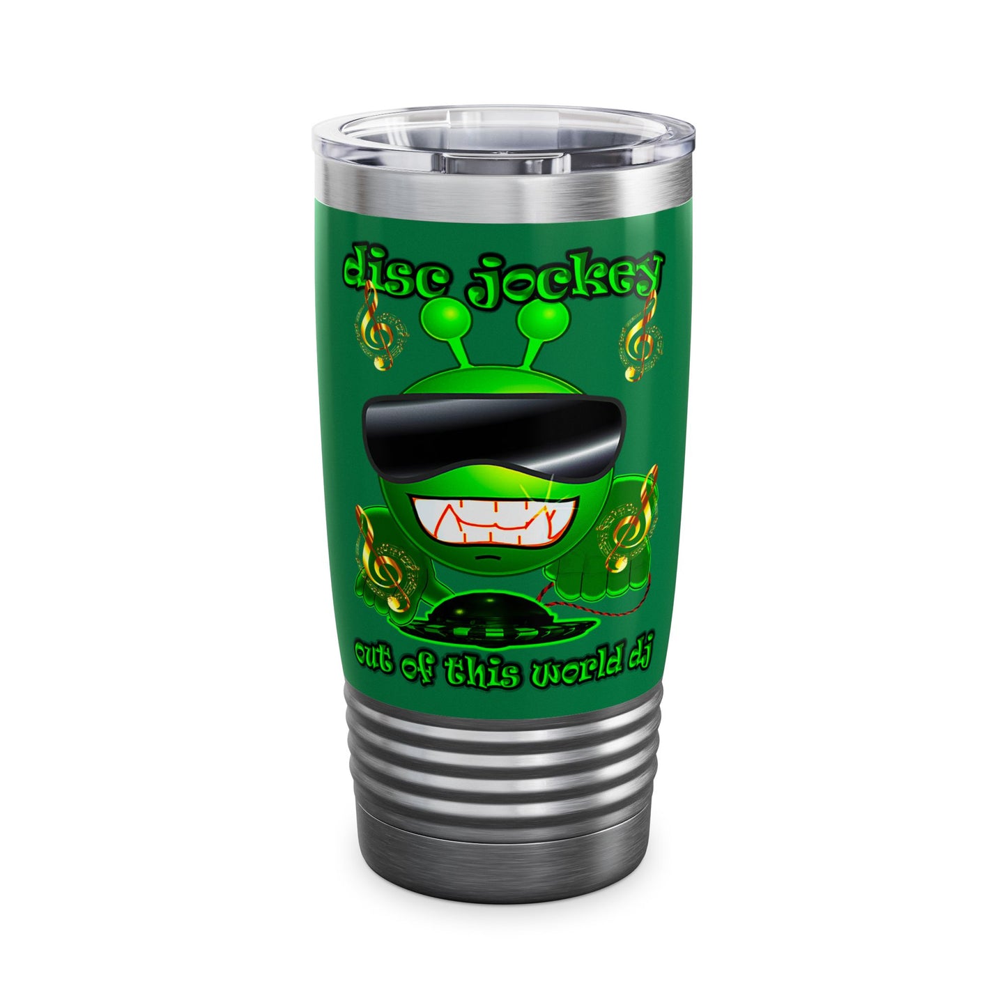 disc jockey - Ringneck Tumbler, 20oz (dark green)
