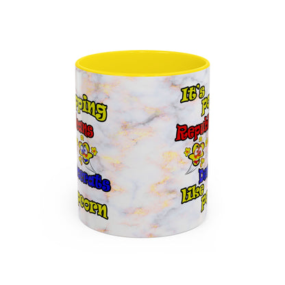 popping like popcorn - Accent Mug (white marble)