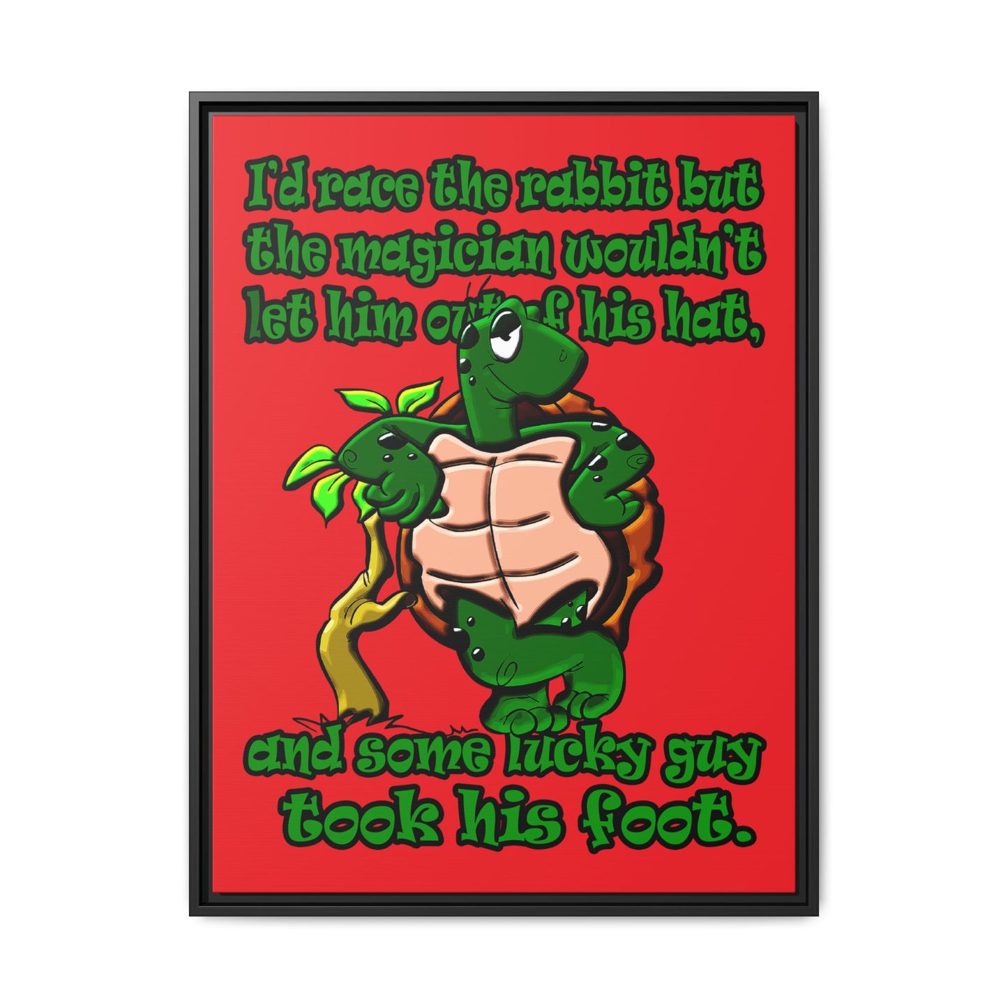 turtle race - framed canvas art (red)