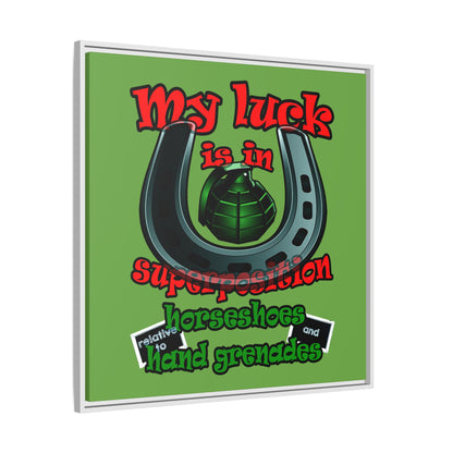 my luck - framed canvas art (green)