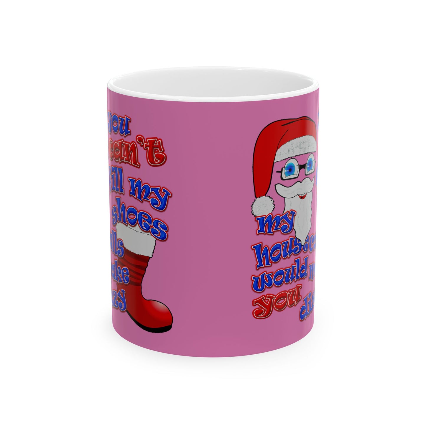 santa's shoes - White Mug (light pink)
