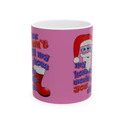 santa's shoes - White Mug (light pink)