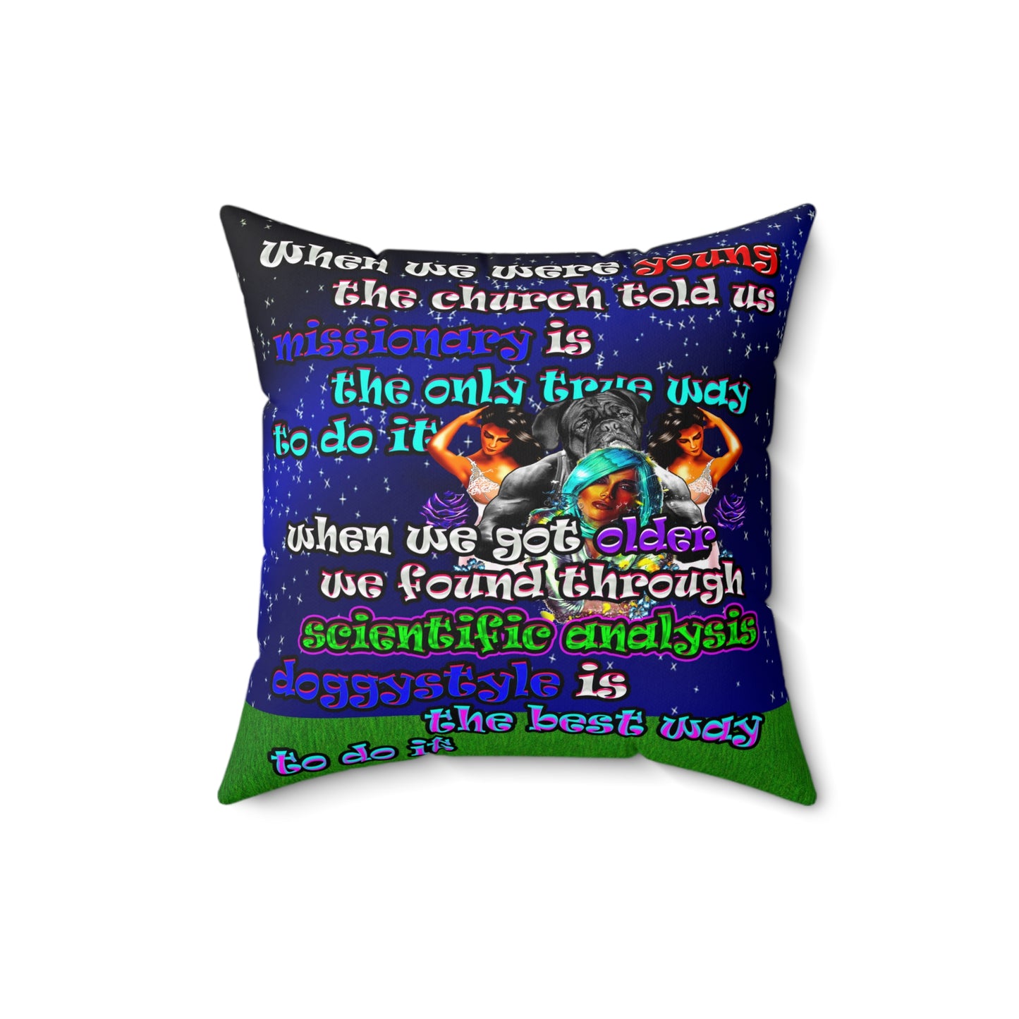 doggystyle - Spun Polyester Square Pillow - ('snoops' background)