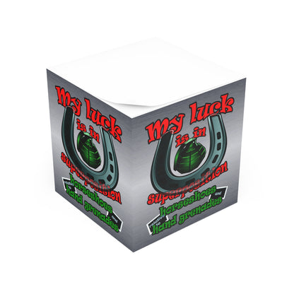 my luck - note cube (brushed nickel)