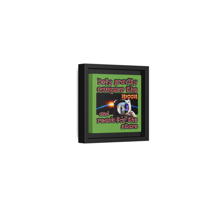 defy conquer reach - framed canvas art (green)