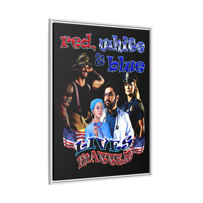 rw&b lives matter - framed canvas art (black)