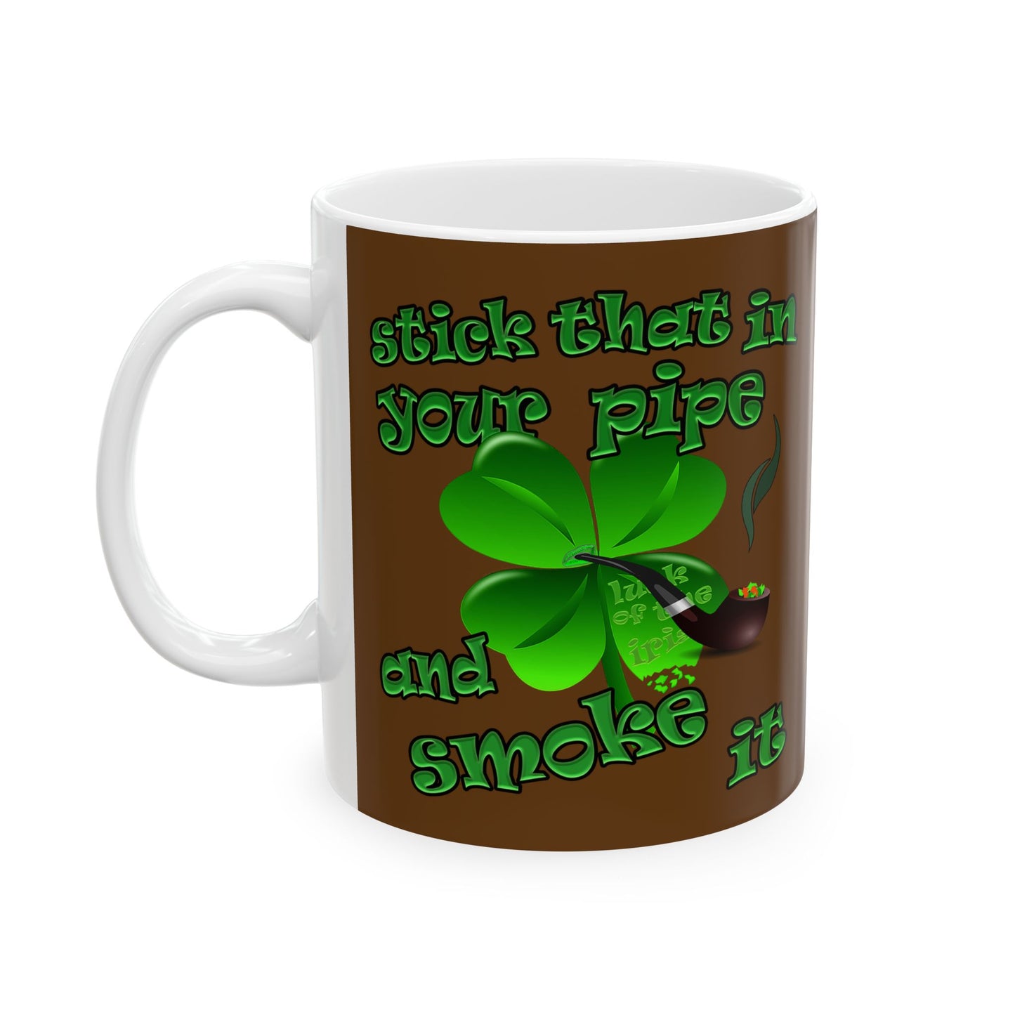 celtics logo - White Mug (brown)