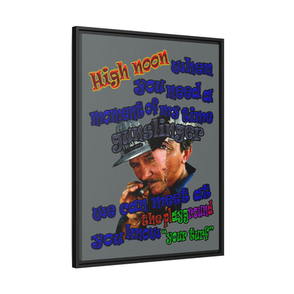 high noon - framed canvas art (dark grey)